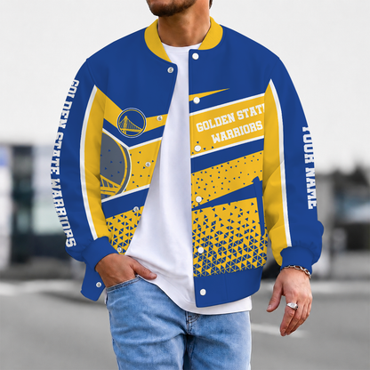 FLASH SALE - NEW CUSTOMIZED NBA12 GSW GOLDEN STATE WARRIORS BASEBALL JACKET, SATIN VARSITY JACKET