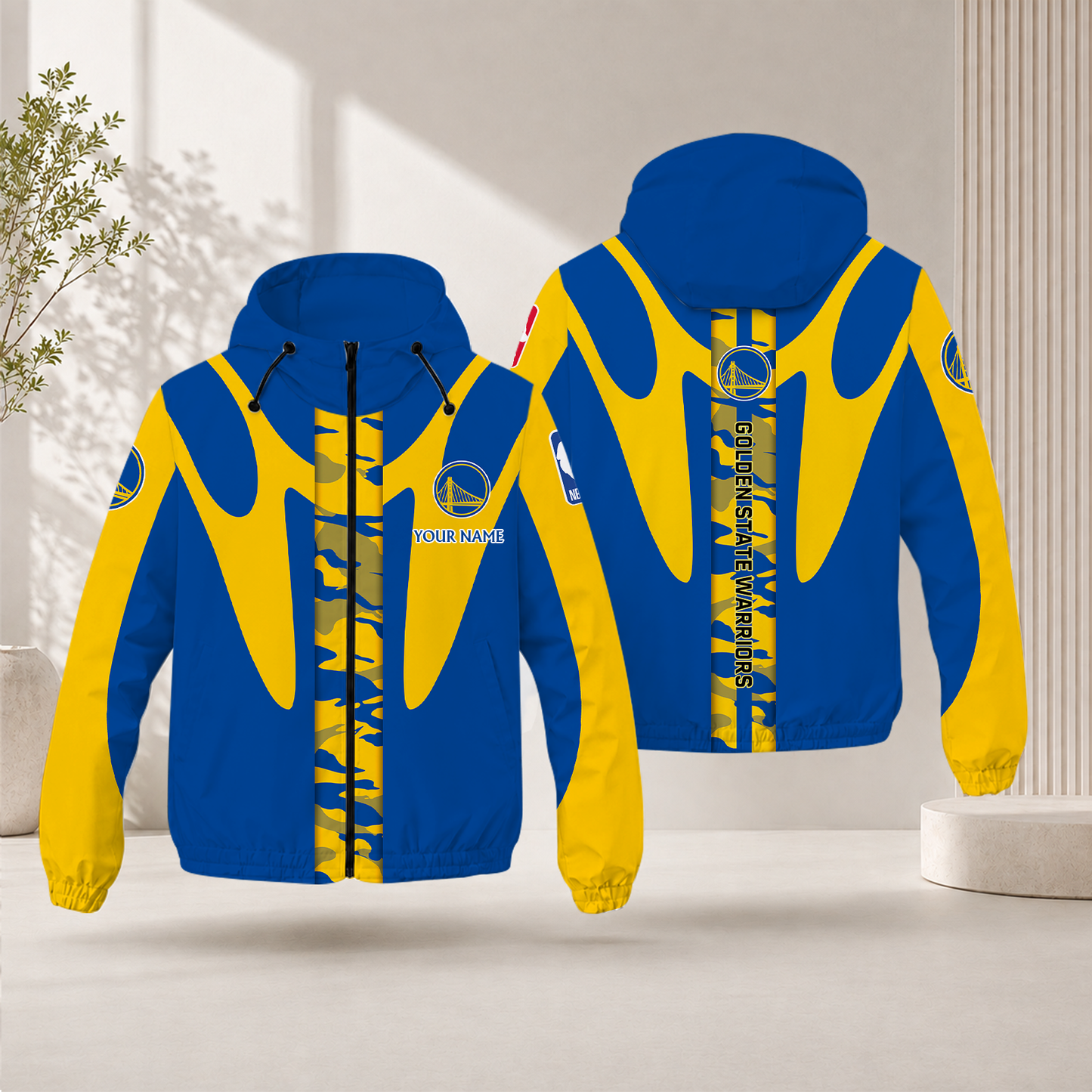 FINAL SALE - NEW CUSTOMIZED NBA12 GSW GOLDEN STATE WARRIORS WINDBREAKER JACKET