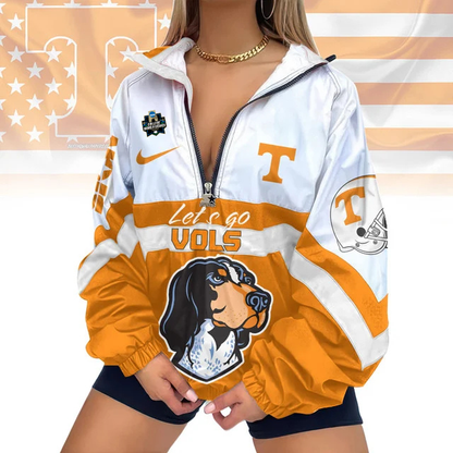 LIMITED EDITION - NEW CUSTOMIZED COLLEGE WORLD SERIES NCAA12 TENNESSEE VOLUNTEERS V-NECK ZIPPER SWEATSHIRT JACKET