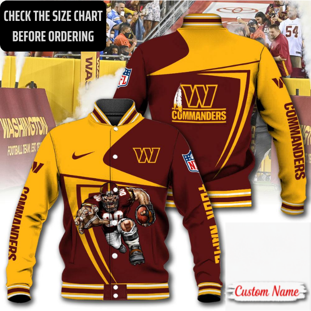 LIMITED EDITION - NEW CUSTOMIZED NFL12 WTC WASHINGTON COMMANDERS SATIN VARSITY & BASEBALL JACKET