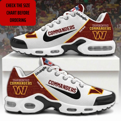 LIMITED EDITION - NEW CUSTOMIZED NFL12 WTC WASHINGTON COMMANDERS AIR MAX PLUS SNEAKERS