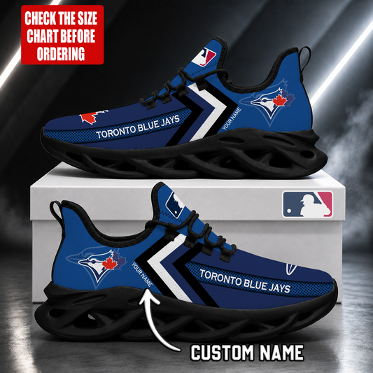 FINAL SALE - NEW CUSTOMIZED MLB12 TBJ TORONTO BLUE JAYS MAX SOUL SHOES