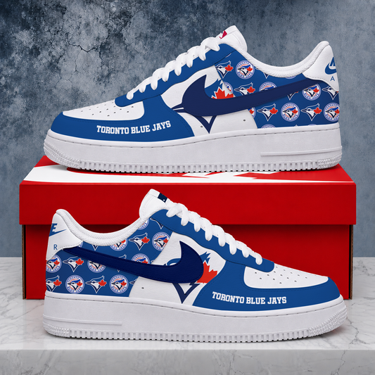 VIRAL EDITION - NEW CUSTOMIZED MLB12 TBJ TORONTO BLUE JAYS AF1 SHOES