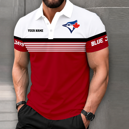 LIMITED EDITION - NEW CUSTOMIZED MLB12 TBJ TORONTO BLUE JAYS POLO SHIRT