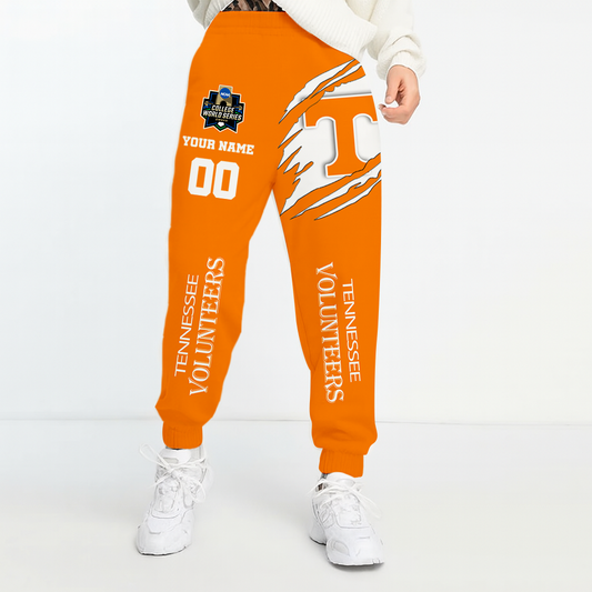 LIMITED DROP - NEW CUSTOMIZED COLLEGE WORLD SERIES NCAA12 TNV TENNESSEE VOLUNTEERS UNISEX LONG PANTS