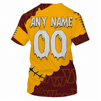 SPECIAL EDITION - NEW CUSTOMIZED NFL12 WTC WASHINGTON COMMANDERS HALLOWEEN SKULL APPAREL FOR FANS