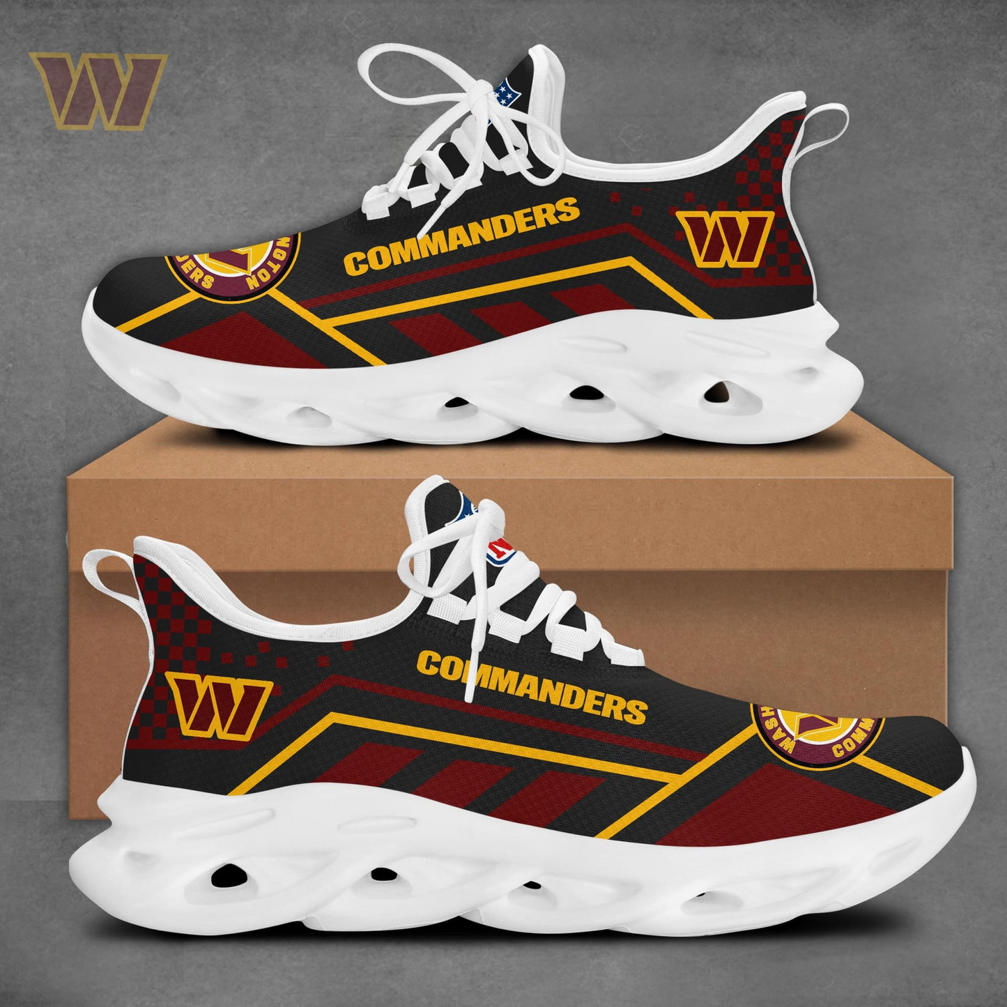 LIMITED EDITION - NEW CUSTOMIZED NFL12 WTC WASHINGTON COMMANDERS MAX SOUL SHOES