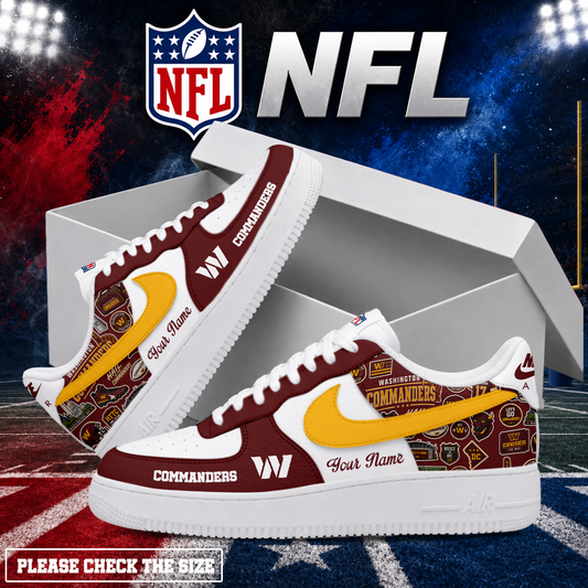 FINAL SALE - NEW CUSTOMIZED NFL12 WTC WASHINGTON COMMANDERS AF1 SHOES