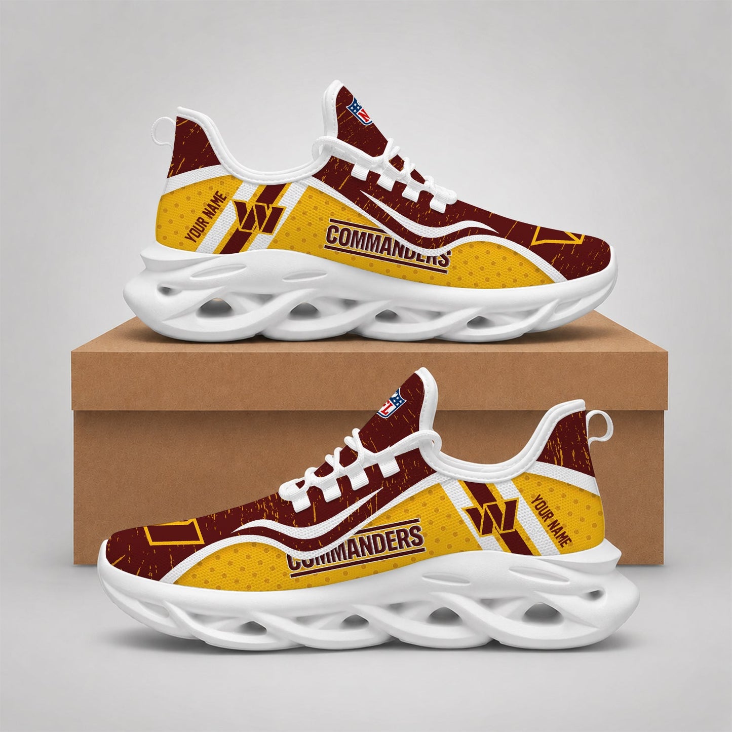 LIMITED EDITION - NEW CUSTOMIZED NFL12 WTC WASHINGTON COMMANDERS MAX SOUL SHOES