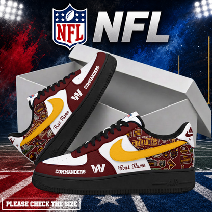 FINAL SALE - NEW CUSTOMIZED NFL12 WTC WASHINGTON COMMANDERS AF1 SHOES