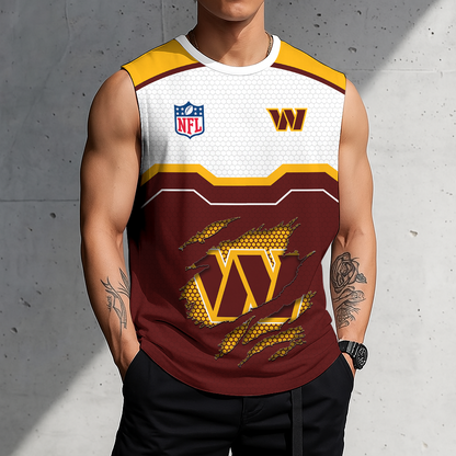 FINAL SALE - NEW CUSTOMIZED NFL12 WTC WASHINGTON COMMANDERS MEN'S GYM SHIRT