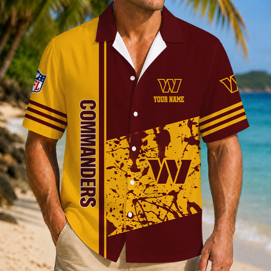 FINAL SALE - NEW CUSTOMIZED NFL12 WTC WASHINGTON COMMANDERS UNISEX HAWAIIAN SHIRT