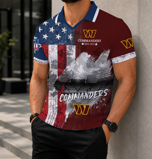 FINAL SALE - NEW CUSTOMIZED NFL12 WTC WASHINGTON COMMANDERS POLO SHIRT