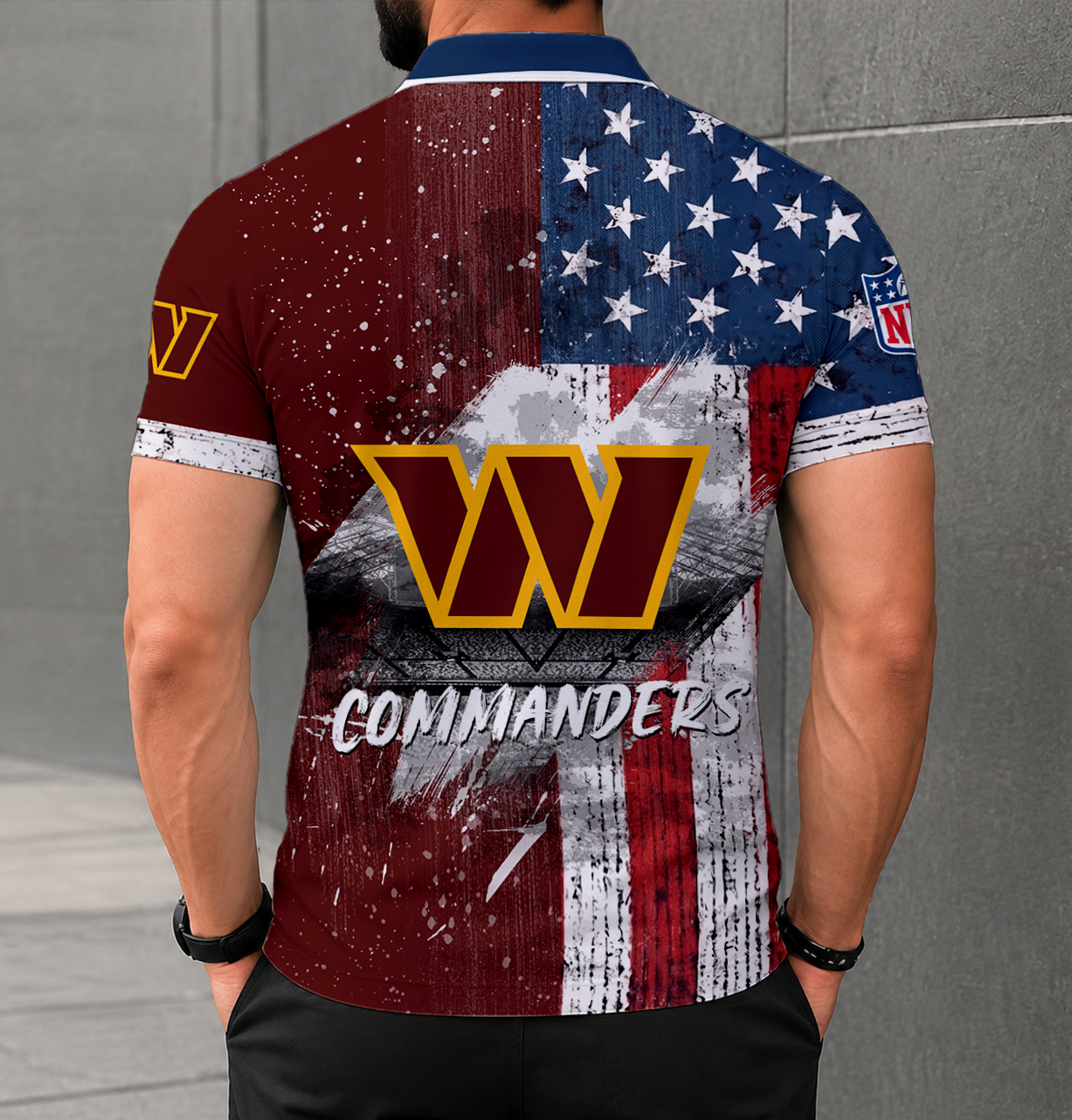 FINAL SALE - NEW CUSTOMIZED NFL12 WTC WASHINGTON COMMANDERS POLO SHIRT