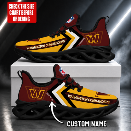 FINAL SALE - NEW CUSTOMIZED NFL12 WTC WASHINGTON COMMANDERS UNISEX MAX SOUL SHOES
