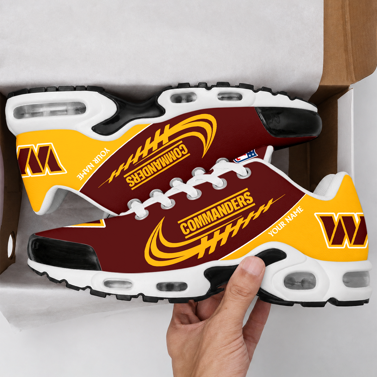 FLASH SALE - NEW CUSTOMIZED NFL12 WTC WASHINGTON COMMANDERS AIR MAX PLUS SNEAKERS