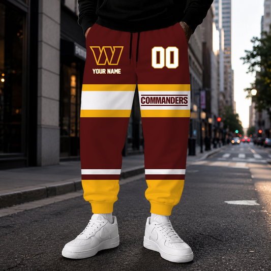 EXCLUSIVE EDITION - NEW CUSTOMIZED NFL12 WTC WASHINGTON COMMANDERS SWEATPANTS