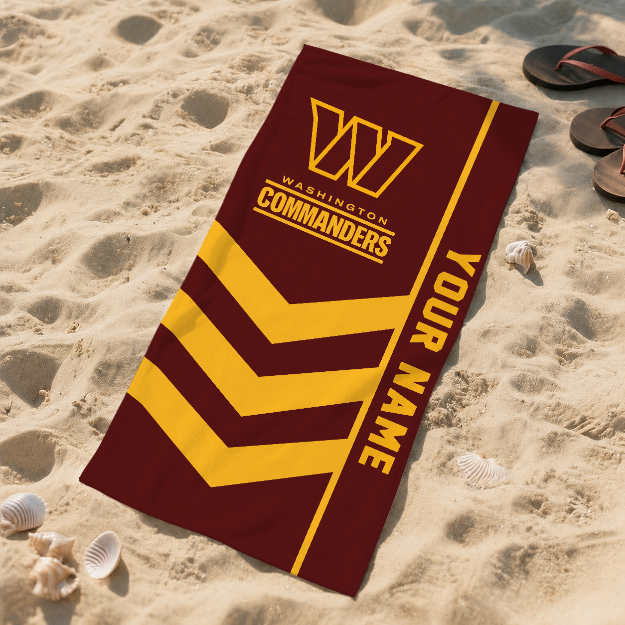 HOT DEAL - NEW CUSTOMIZED NFL12 WTC WASHINGTON COMMANDERS BEACH TOWEL