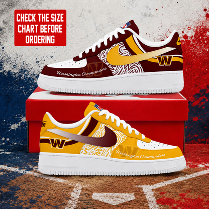 FLASH SALE - NEW CUSTOMIZED NFL12 WTC WASHINGTON COMMANDERS AF1 SHOES