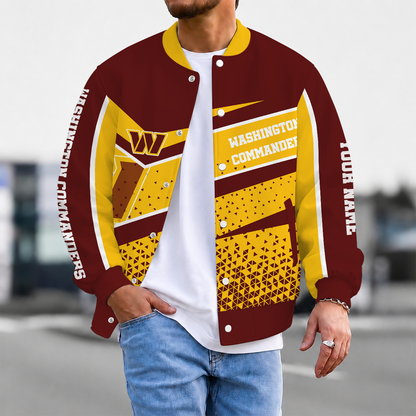 FLASH SALE - NEW CUSTOMIZED NFL12 WTC WASHINGTON COMMANDERS SATIN VARSITY & BASEBALL JACKET