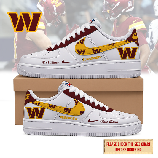 VIRAL EDITION - NEW CUSTOMIZED NFL12 WTC WASHINGTON COMMANDERS AF1 SHOES