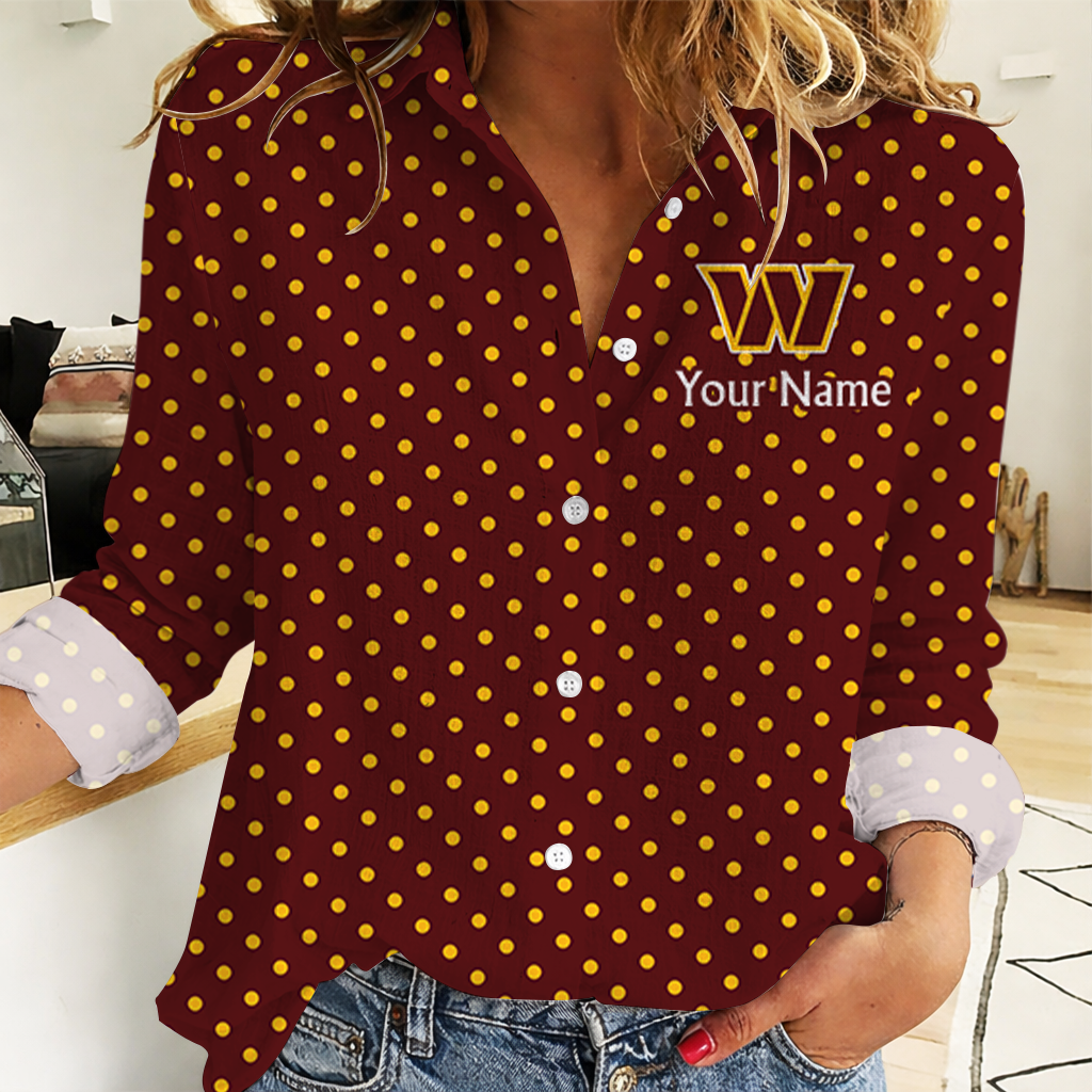 SPECIAL EDITION - NEW CUSTOMIZED NFL12 WTC WASHINGTON COMMANDERS WOMEN CASUAL SHIRT