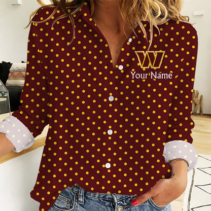 SPECIAL EDITION - NEW CUSTOMIZED NFL12 WTC WASHINGTON COMMANDERS WOMEN CASUAL SHIRT