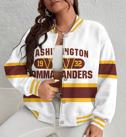 FINAL SALE - NEW CUSTOMIZED NFL12 WTC WASHINGTON COMMANDERS SATIN VARSITY & BASEBALL JACKET