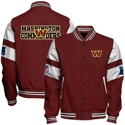 VIRAL EDITION - NEW CUSTOMIZED NFL12 WTC WASHINGTON COMMANDERS SATIN VARSITY & BASEBALL JACKET