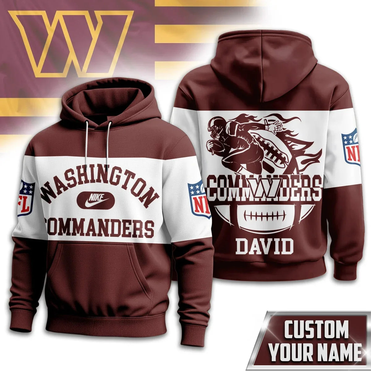 VIRAL EDITION - NEW CUSTOMIZED NFL12 WTC WASHINGTON COMMANDERS T-SHIRT, POLO SHIRT, ZIP POLO SHIRT, SWEATSHIRT, HOODIE & ZIP HOODIE