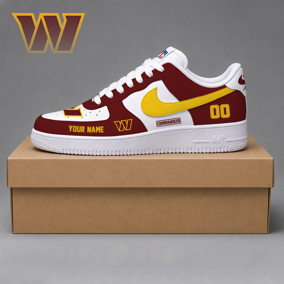ELITE EDITION - NEW CUSTOMIZED NFL12 WTC WASHINGTON COMMANDERS AF1 SHOES