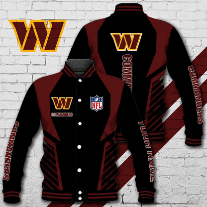 LIMITED EDITION - NEW CUSTOMIZED NFL12 WTC WASHINGTON COMMANDERS SATIN VARSITY & BASEBALL JACKET