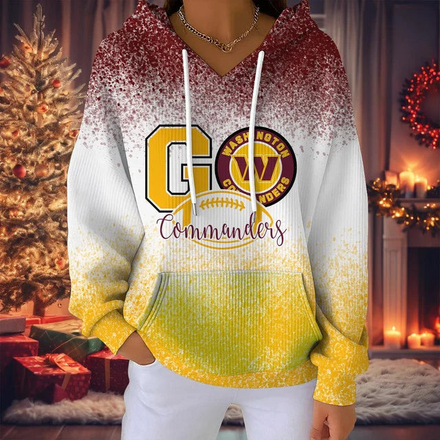 SPECIAL EDITION - NEW CUSTOMIZED NFL12 WTC WASHINGTON COMMANDERS RIBBED HOODIE & SWEATSHIRT