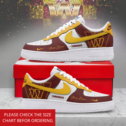 FINAL SALE - NEW CUSTOMIZED NFL12 WTC WASHINGTON COMMANDERS AF1 SHOES