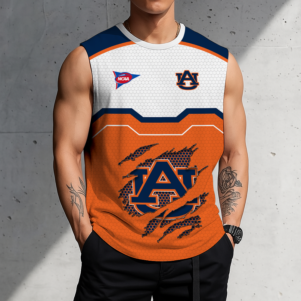 SPECIAL EDITION - NEW CUSTOMIZED NCAA FBS13 ABT AUBURN TIGERS MEN'S GYM SHIRT
