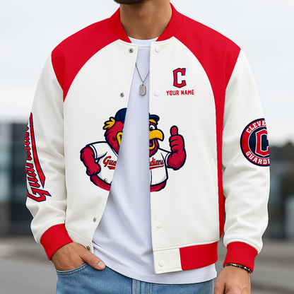 LIMITED EDITION - NEW CUSTOMIZED MLB13 CGS CL GUARDIANS BASEBALL JACKET, SATIN VARSITY JACKET