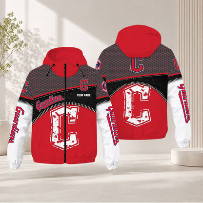FINAL SALE - NEW CUSTOMIZED MLB13 CGS CLEVELAND GUARDIANS WINDBREAKER JACKET