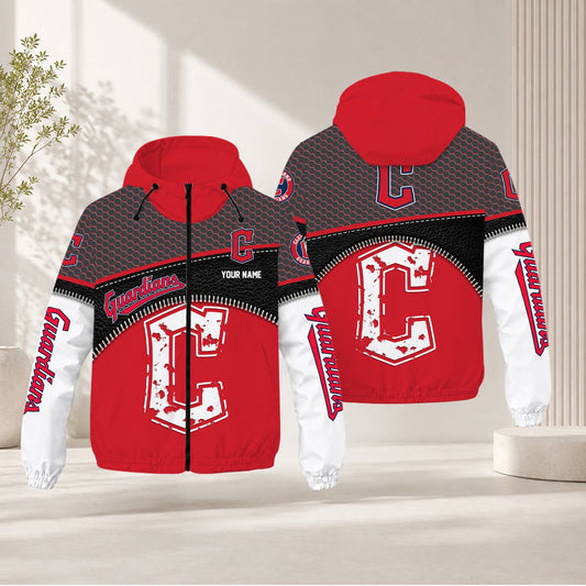 FINAL SALE - NEW CUSTOMIZED MLB13 CGS CLEVELAND GUARDIANS WINDBREAKER JACKET