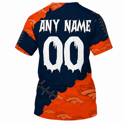 SPECIAL EDITION - NEW CUSTOMIZED NFL13 DVB DENVER BRONCOS HALLOWEEN SKULL APPAREL FOR FANS