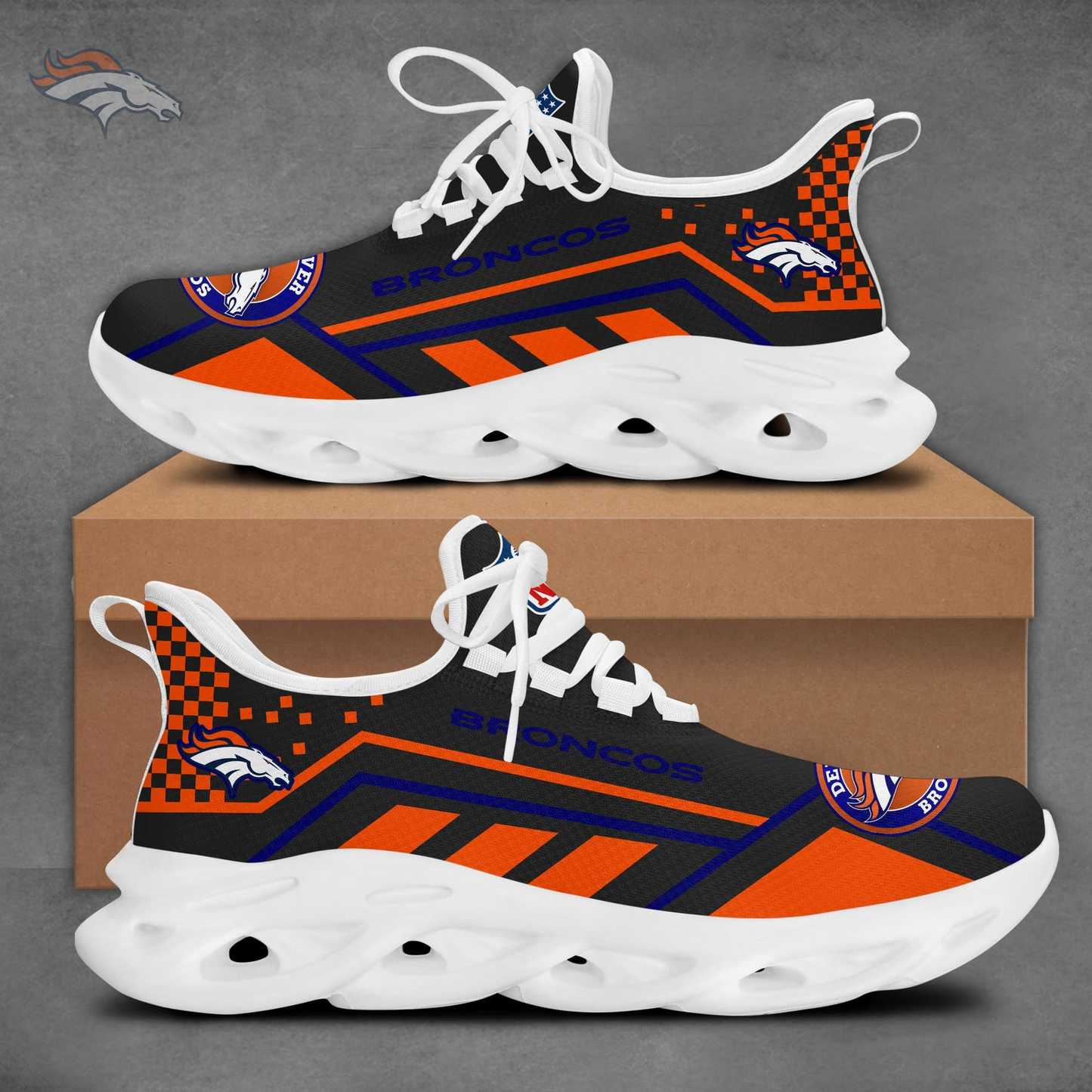 LIMITED EDITION - NEW CUSTOMIZED NFL13 DVB DENVER BRONCOS MAX SOUL SHOES