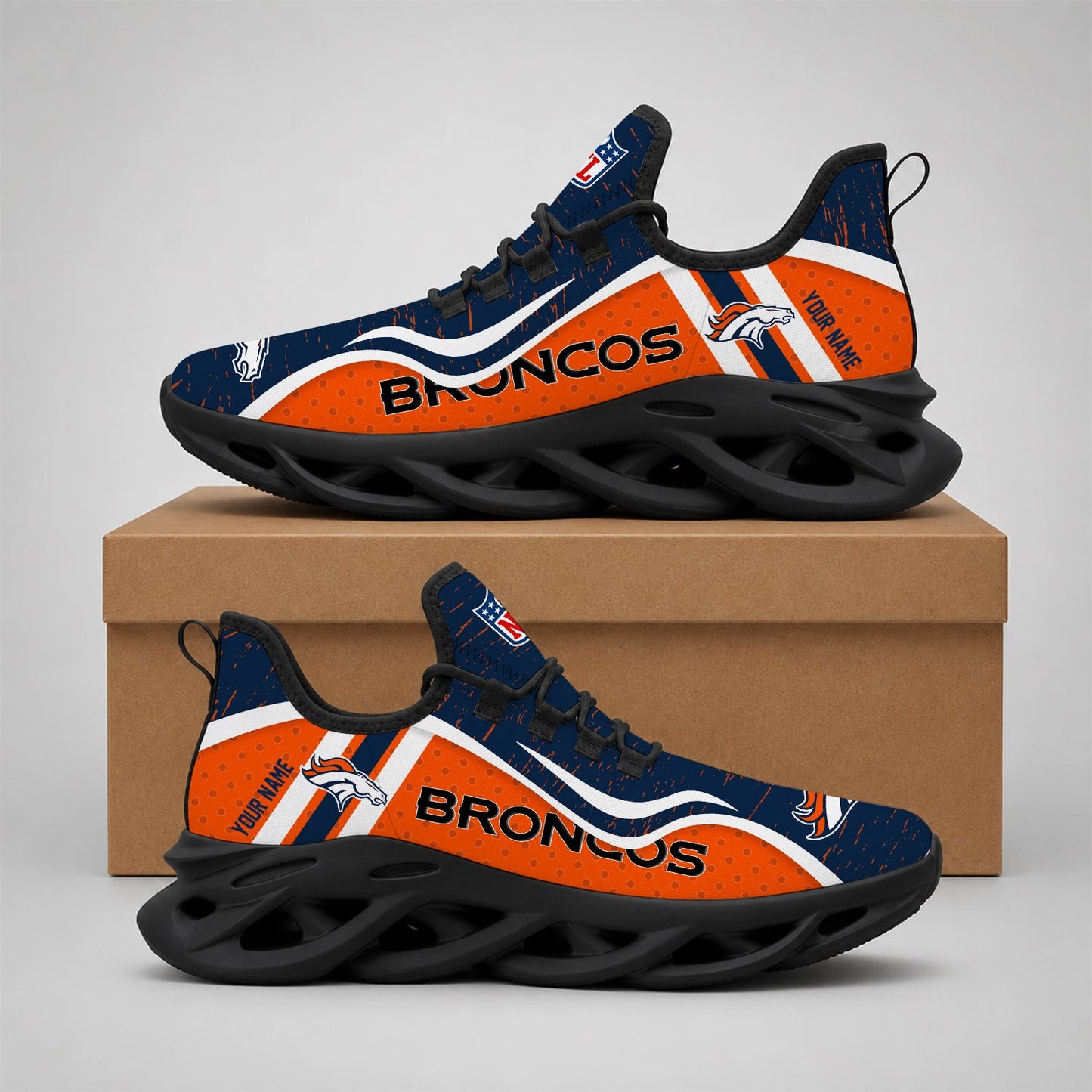 LIMITED EDITION - NEW CUSTOMIZED NFL13 DVB DENVER BRONCOS MAX SOUL SHOES