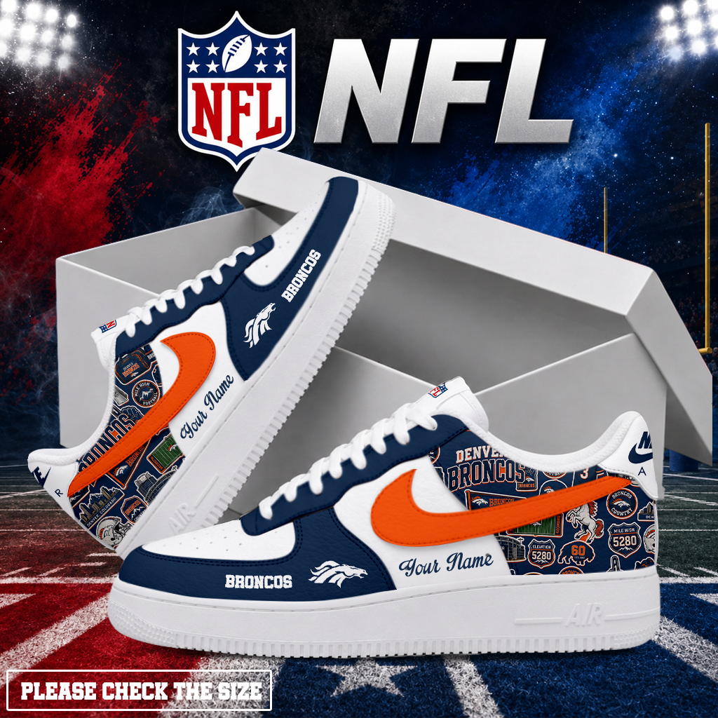 FINAL SALE - NEW CUSTOMIZED NFL13 DVB DENVER BRONCOS AF1 SHOES
