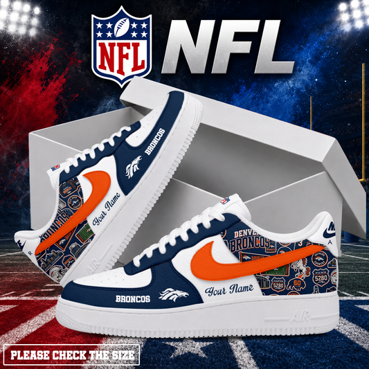 FINAL SALE - NEW CUSTOMIZED NFL13 DVB DENVER BRONCOS AF1 SHOES