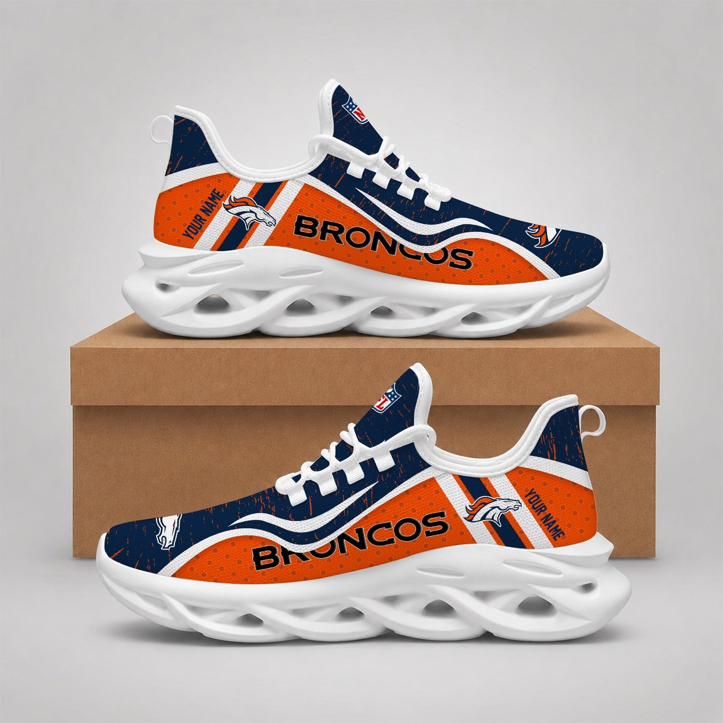 LIMITED EDITION - NEW CUSTOMIZED NFL13 DVB DENVER BRONCOS MAX SOUL SHOES