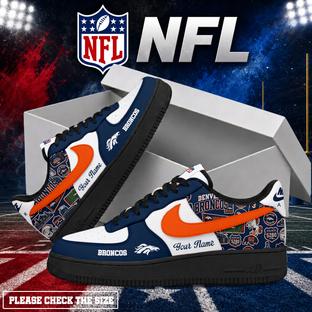 FINAL SALE - NEW CUSTOMIZED NFL13 DVB DENVER BRONCOS AF1 SHOES