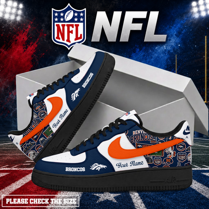 FINAL SALE - NEW CUSTOMIZED NFL13 DVB DENVER BRONCOS AF1 SHOES