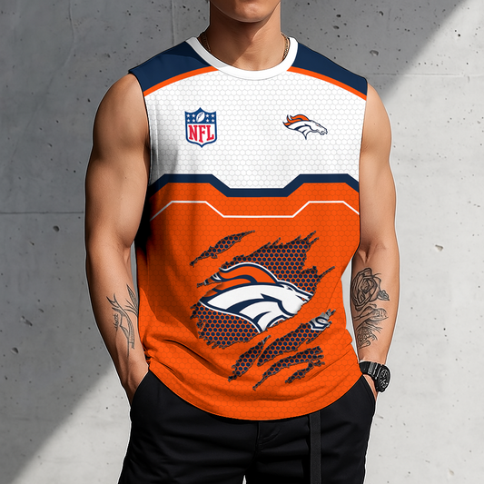 FINAL SALE - NEW CUSTOMIZED NFL13 DVB DENVER BRONCOS MEN'S GYM SHIRT