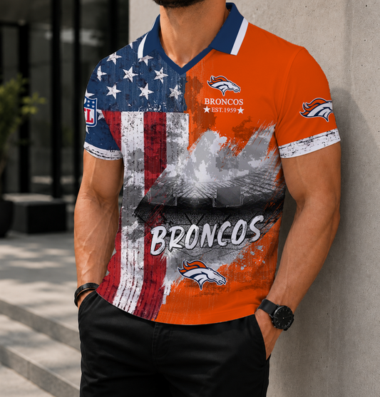 FINAL SALE - NEW CUSTOMIZED NFL13 DVB DENVER BRONCOS POLO SHIRT