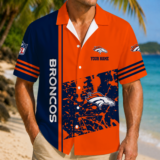 FINAL SALE - NEW CUSTOMIZED NFL13 DVB DENVER BRONCOS UNISEX HAWAIIAN SHIRT