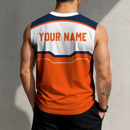 FINAL SALE - NEW CUSTOMIZED NFL13 DVB DENVER BRONCOS MEN'S GYM SHIRT